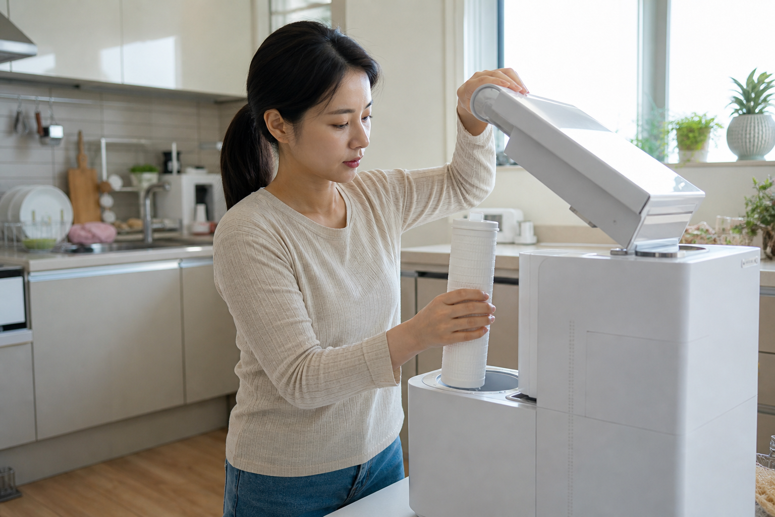 계약서에 서명하기 전 약정 기간을 확인하는 모습